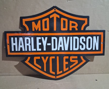 Harley Davidson Motorcycles Porcelain Enamel Sign  22x16 Inches 1 Sided picture