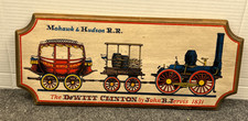 Vintage Yorkraft Train Wood Sign The DeWitt Clinton Mohawk & Huson Railroad picture