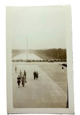 Vintage Photo snapshot Washington, DC Washington monument 1936 old cars picture