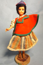 Vintage Archipelagos Madeira Girl Folk Art Costume Sleepy Eyes Plastic Body 1960 picture
