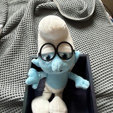 Brainy Smurf Plush 9” 2013 Sony The Smurfs 2 Movie Promo Toy Glasses Rare HTF picture