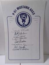 P-51 Mustang Aces Original Book Plate Signed By 8 Pilots 15th Air Corps  RRP 660 picture