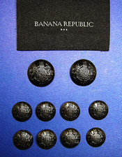 BANANA REPUBLIC Replacement buttons 10 Anodized metal Buttons Good Used Cond. picture