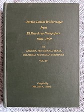 SIGNED 1896-1899 El Paso Texas Births, Deaths & Marriages - Genealogy History picture