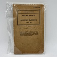 VTG WW2 Soldier's Handbook-Basic Field Manual-July 23,1941-War Dept Fm 21-100 picture