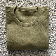 WWII US Army Cotton Wool Blend OD Undershirt Thermal Long Sleeve Shirt WW2 picture