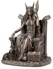 Frigga Throne Viking Norse Mythology Goddess Love Marriage Statue Bronze Finish picture