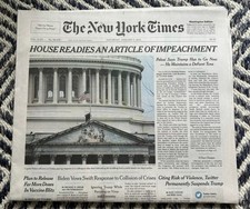 NY Times 1/9/2021 House Readies Impeachment After Capitol Attack picture