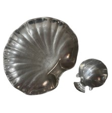Vintage Wilton Mount Joy PA Bruce Fox Design USA Chips & Dip Metal Bowl & Plater picture