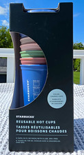 Starbucks Reusable Hot Cups Color-Changing 6-Pack w/ Lids 16 oz Multicolor picture