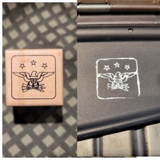 1 inch Department of Defense Acceptance Ink Stamp Eagle 3 stars picture
