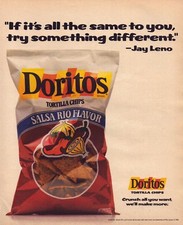 1989 Doritos Tortilla Chips Print Ad Salsa Rio Flavor Jay Leno picture