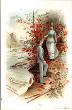 Vintage West Point Soldier Victorian Lady Hudson N.Y  Jewett's Heater Trade Card picture