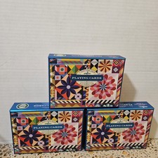LOT 3 eeBoo Sunshine Garden Playing Cards 6 Decks Gilded Edges New Sealed picture