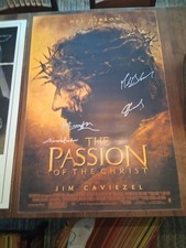 RARE The Passion - Poster Signed by Cast / Jim Caviezel / Mel Gibson / More picture