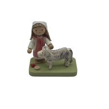 Werkstaetten Flade Miniature 5150 Little Girl With Black Cat Figure Erzgebirge picture