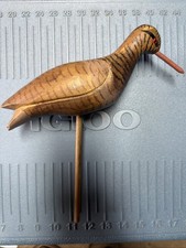Vintage Hand Carved Wooden Shorebird Missing Base picture