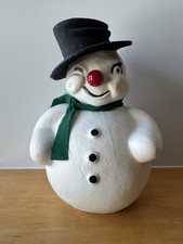 VINTAGE SAMMY SNOWMAN CHRISTMAS CANDY CONTAINER HARRY AND DAVID PULP picture