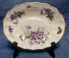 Hammersley Victorian Violets 6” Soap/ Trinket Dish Fine Bone China Rare VTG EUC picture