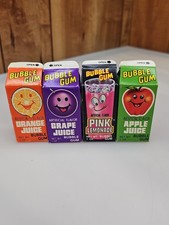 Vintage Topps Juice Bar 4 Pack SET SEALED NOS Apple Grape Orange Pink Lemonade picture