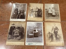 VICTORIAN CABINET CARD PHOTOGRAPHS ANTIQUE LOT 6 SEPIA LIKINS LLOYD WERTZ CLARKS picture