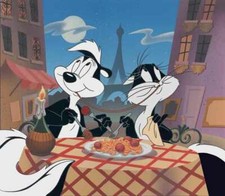 WB-Looney Tunes Pepe Le Pew/Penelope Limited Edition Cel-They Eat Pasta Too picture