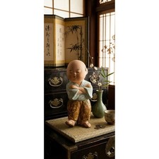 1950s Vintage Japanese Hakata Urasaki Clay Doll Figurine Hand Painted Folk Art picture