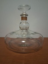 Vintage Captain's Rum Glass Decanter 7.5” Tall 9” Round Base, Barware picture