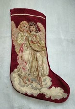 Vintage Imperial Elegant Needlepoint Christmas Stocking Wool Cotton You choose picture