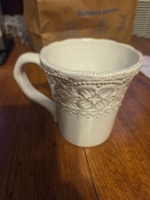 vintage Maison Versailles coffee cups Blanc Elizabeth excellent condition  picture