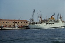 c1960's Kodachrome 35mm Slide, GERMAN MILITARY San Giorgio Passenger Ship Docked picture