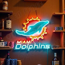 Miami Dolphins LED Neon Sign With Dimmer USB Powered Adjustable Light picture
