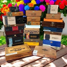 Lot of 10 Empty Wood Cigar Boxes picture