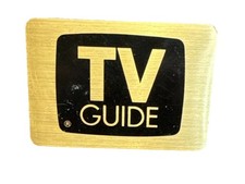 Vintage TV Guide Metal Pocket Address Book Gold Tone Tagmaster Taiwan Retro picture