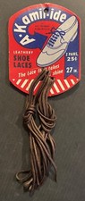 Vintage A-Kamil-ide Tip Leathery Shoe Laces on Original Header Card c-1940s 