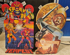 ATARI Vintage 1982 POSTERS Warlords & Tempest Die-cut two-sided original poster picture