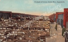 GA~GEORGIA~AUGUSTA~BLOCKADE OF COTTON ON COTTON ROW~C.1910 *CREASED* picture
