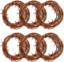 49 Foot Fake Rusted Barbed Wire Decoration 6 Pcs Halloween Plastic Barb Wire Dec picture