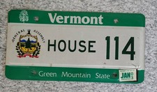 2003 Vermont 3 DIGIT(114)HOUSE License Plate Tag Original  picture