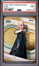 Topps 2025 Topps Chrome Disney Elsa Gold Wave /50 PSA 9 #111 picture