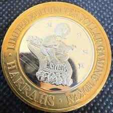 ⭐️HARRAH’S LAKE TAHOE CASINO Limited Edition 999% .6 Oz Pure Silver Strke Center picture