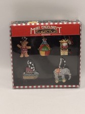 Vintage 1998 Mary Engelbreit Christmas Collection Miniature Toy Ornaments Set(5) picture