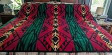 Vintage Pendleton Chief Joseph wool blanket, Red, Black, Gold, Green 66x80 Inch picture