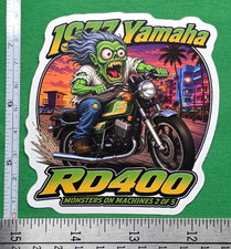 1977 Yamaha RD400 9x9cm Durable Die-Cut Vinyl Sticker 2 of 5 picture