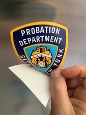 NYC NY PROBATION DEPARTMENT Inside Window FACES/OUTSIDE Decal Sticker picture