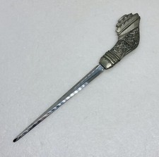 Vintage Selangor Pewter Letter Opener Left Armor Arm Victorian Clothes Decor O picture
