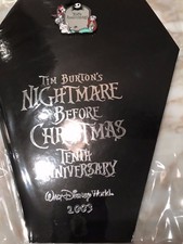NBC 10th Anniversary 2003Tombstone Pin & Card NIGHTMARE BEFORE CHRISTMAS  picture