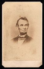 c. 1860s-1870s CDV Photo, Abraham Lincoln, Resembles $5 Bill Portrait, Philada. picture