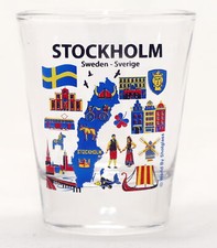 Stockholm Sweden Landmarks and Icons Collage Shot Glass picture
