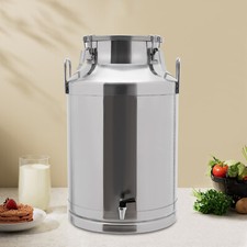 ​60L Stainless Steel Milk Can 15.85Gal Milk Bucket Tabletop Milk Jug w/ Faucet picture